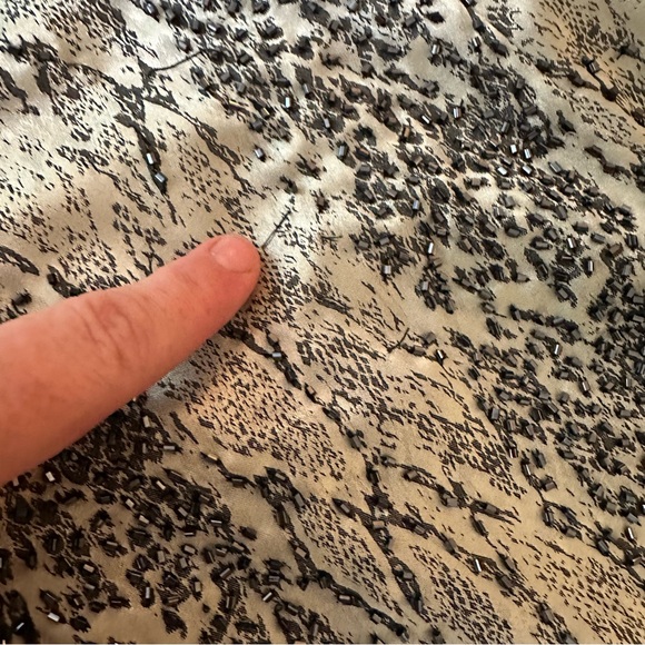 Cache Grayish Allover Beaded SnakePrint Vintage 90’s/Y2K Party Dress NWT 2 *Flaw - Picture 15 of 16